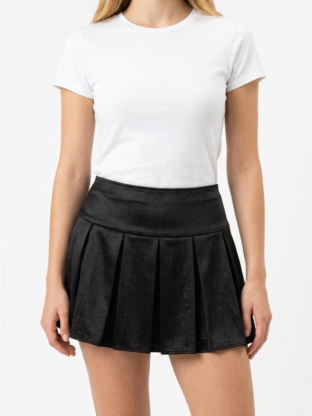 Spirit Black Pleated Mini Skirt